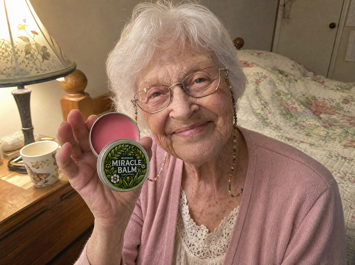 Model holding Murvano Miracle Balm