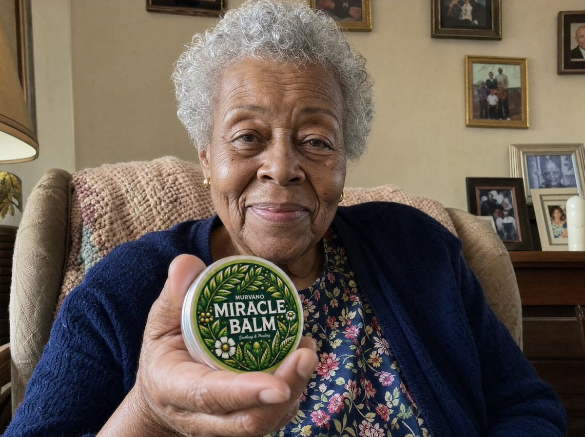 Model holding Murvano Miracle Balm
